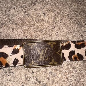Louis Vuitton Recycled Belt Buckle with Leopard Belt